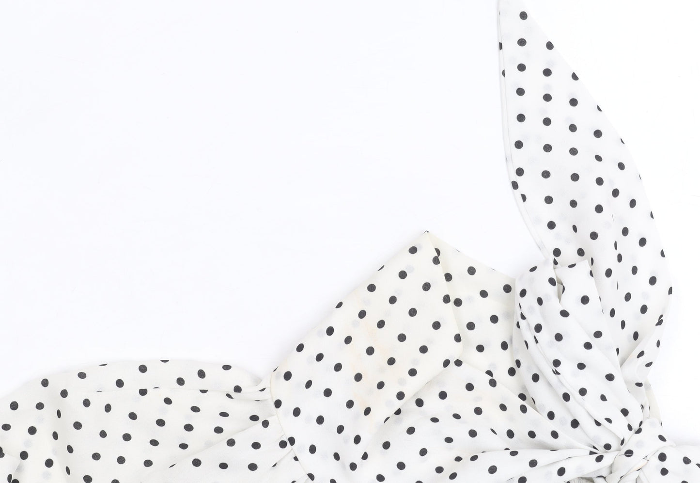 New Look Women’s White Polka Dot High Neck Blouse