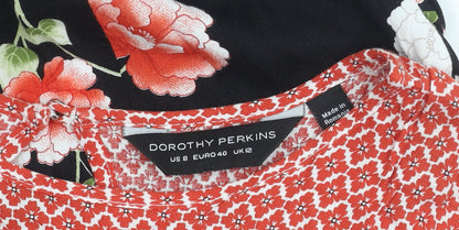 Dorothy Perkins Women's Black Floral Dress Size 12