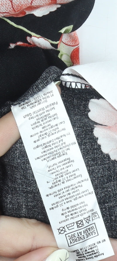 Dorothy Perkins Women's Black Floral Dress Size 12