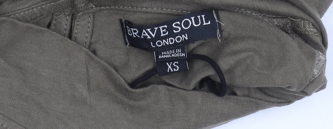 Brave Soul Women's Green XS A-Line Casual Dress