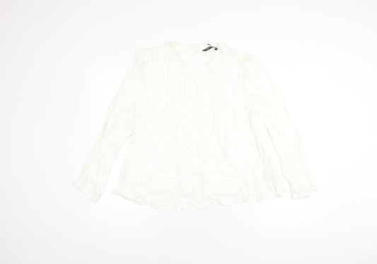 Womens UK Size 14 Marks and Spencer Ivory Basic Blouse