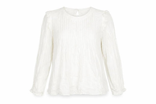 Front view of Marks & Spencer Women's Ivory Long Sleeve Top, size 14