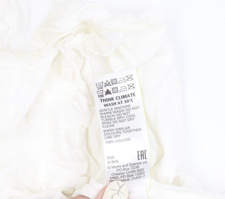 Womens UK Size 14 Marks and Spencer Ivory Basic Blouse