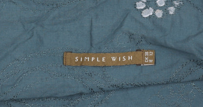 Simple Wish Women's Blue A-Line Skirt Size 12, Elegant