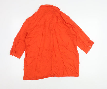 Great Plains Women's Orange Collared Shirt, Size S
