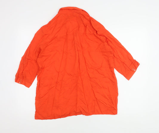 Great Plains Women's Orange Collared Shirt, Size S