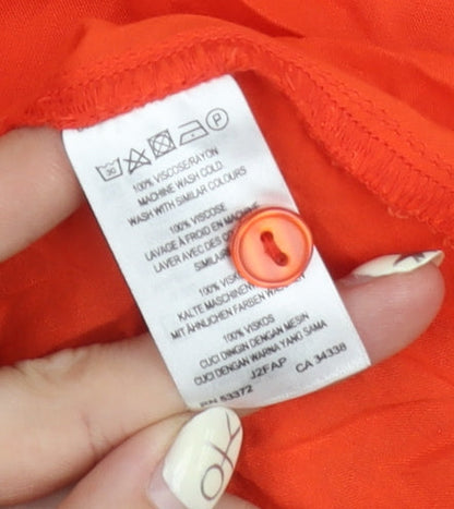 Great Plains Women's Orange Collared Shirt, Size S
