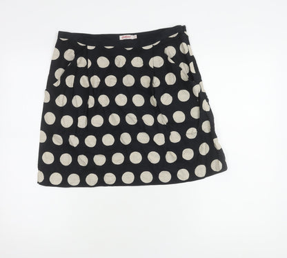 Cath Kidston Women's Black Polka Dot Skirt Size 12