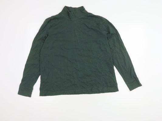 Lands' End Women Green Mock Neck Jumper, Size L