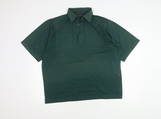 Glenmuir Men's Green Polo Shirt L Cotton Cashmere