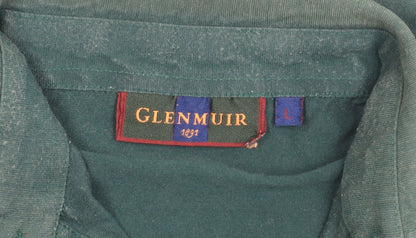 Glenmuir Men's Green Polo Shirt L Cotton Cashmere
