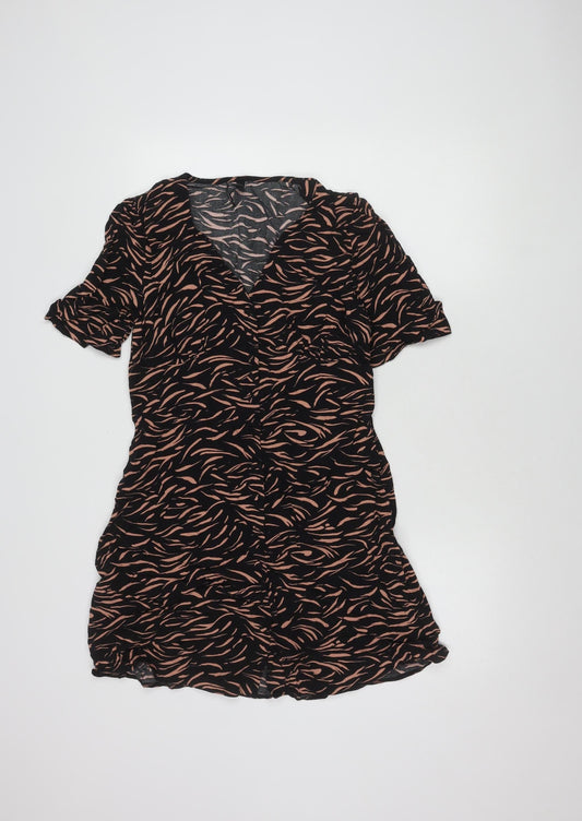 Nobody's Child Women's Black Animal Print Dress, Size 12