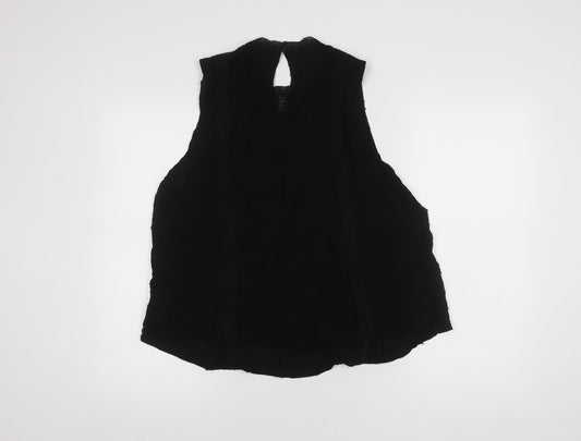 GAP Women's Black L High Neck Cotton Blouse