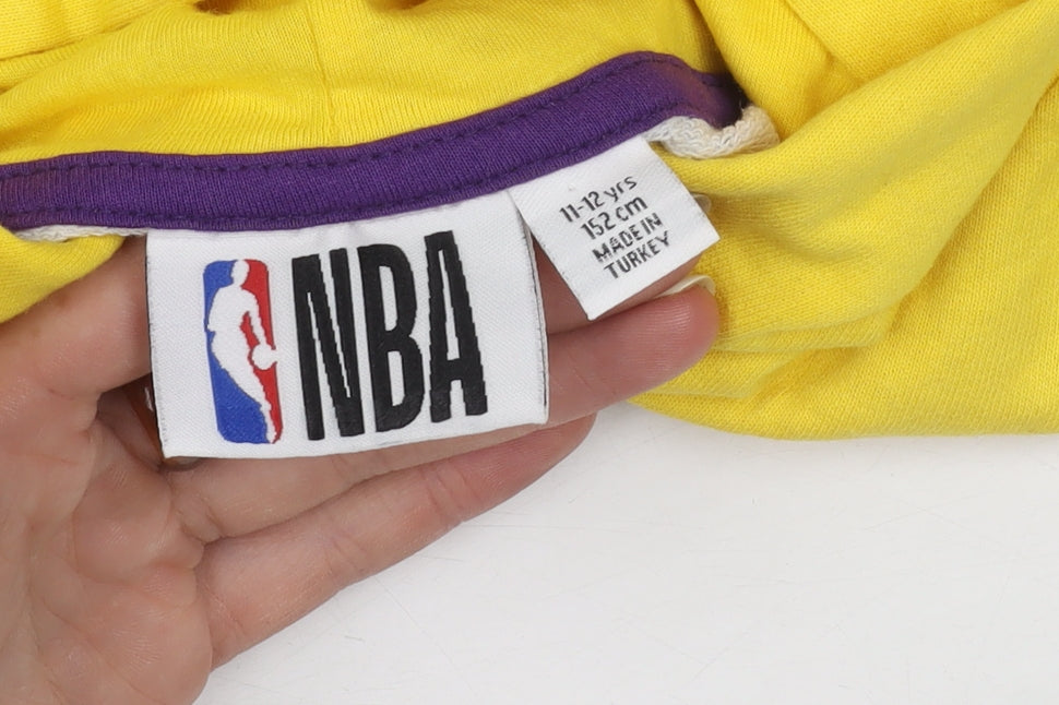 NBA Girls Grey Yellow Lakers Hoodie 11-12 Years Pullover