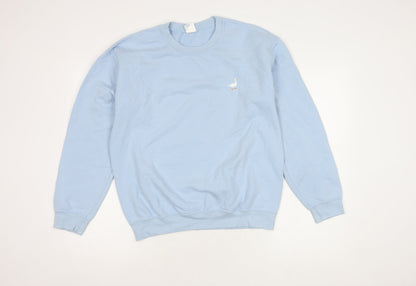 G&G Women's Blue Embroidered Pullover Sweatshirt, Medium