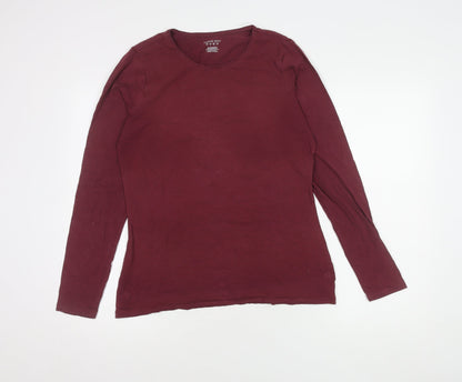 Lands' End Womens Red M Long Sleeve Basic Top