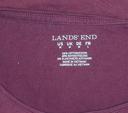 Lands' End Womens Red M Long Sleeve Basic Top