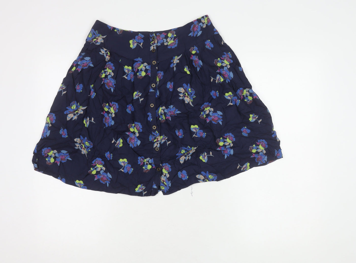 Marks and Spencer Women's Blue Floral Skirt, Size 10