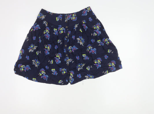 Marks and Spencer Women's Blue Floral Skirt, Size 10