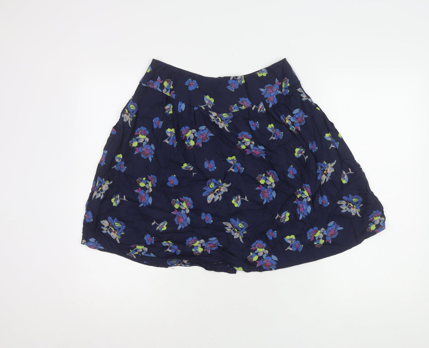 Marks and Spencer Women's Blue Floral Skirt, Size 10