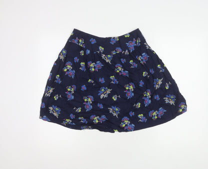 Marks and Spencer Women's Blue Floral Skirt, Size 10