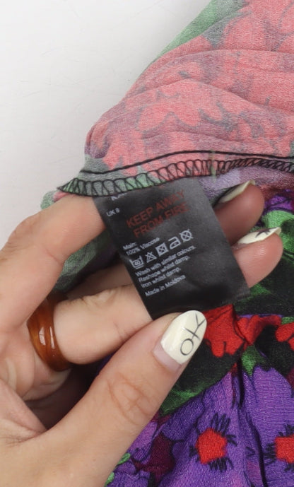 Karen Millen Women's Multicoloured Floral Top Size 8