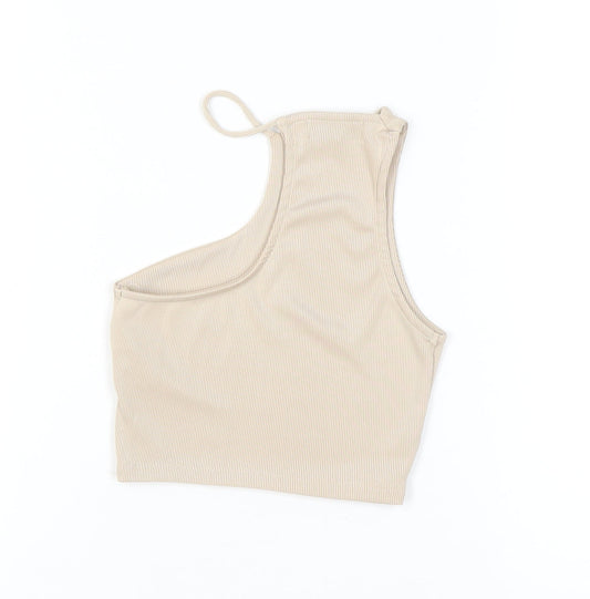 Bershka Women's Beige Camisole XS Summer Halter Tank