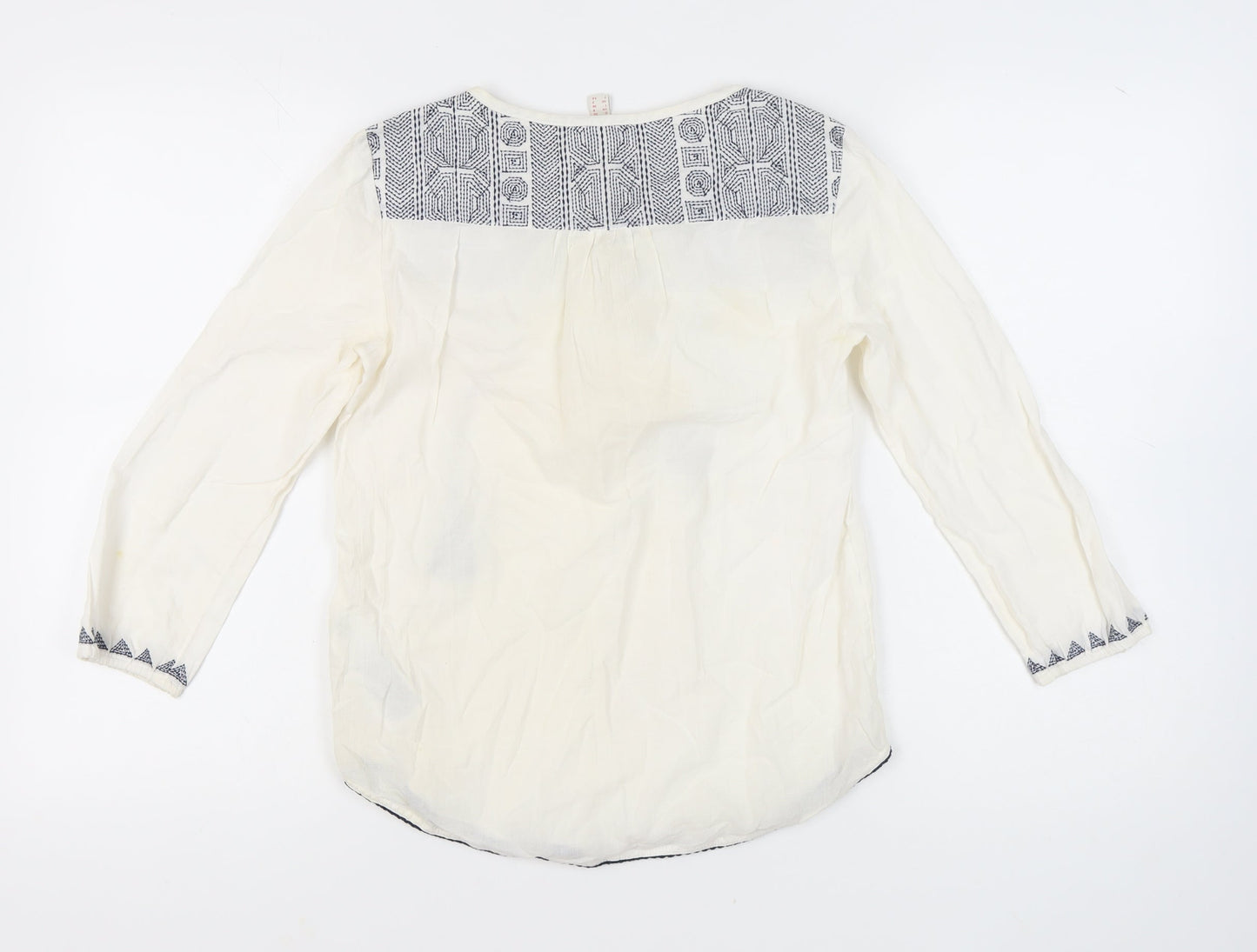 Esprit Women's White Tunic - Size 6, Cotton, Boho Style