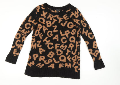 Womens UK Size 8 Topshop Black Pullover Jumper
