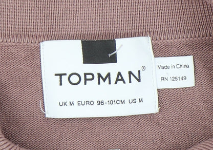 Topman Men's Brown M Polo Shirt with 1/4 Zip