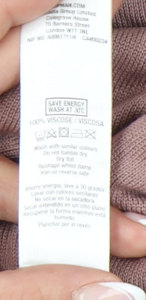 Topman Men's Brown M Polo Shirt with 1/4 Zip