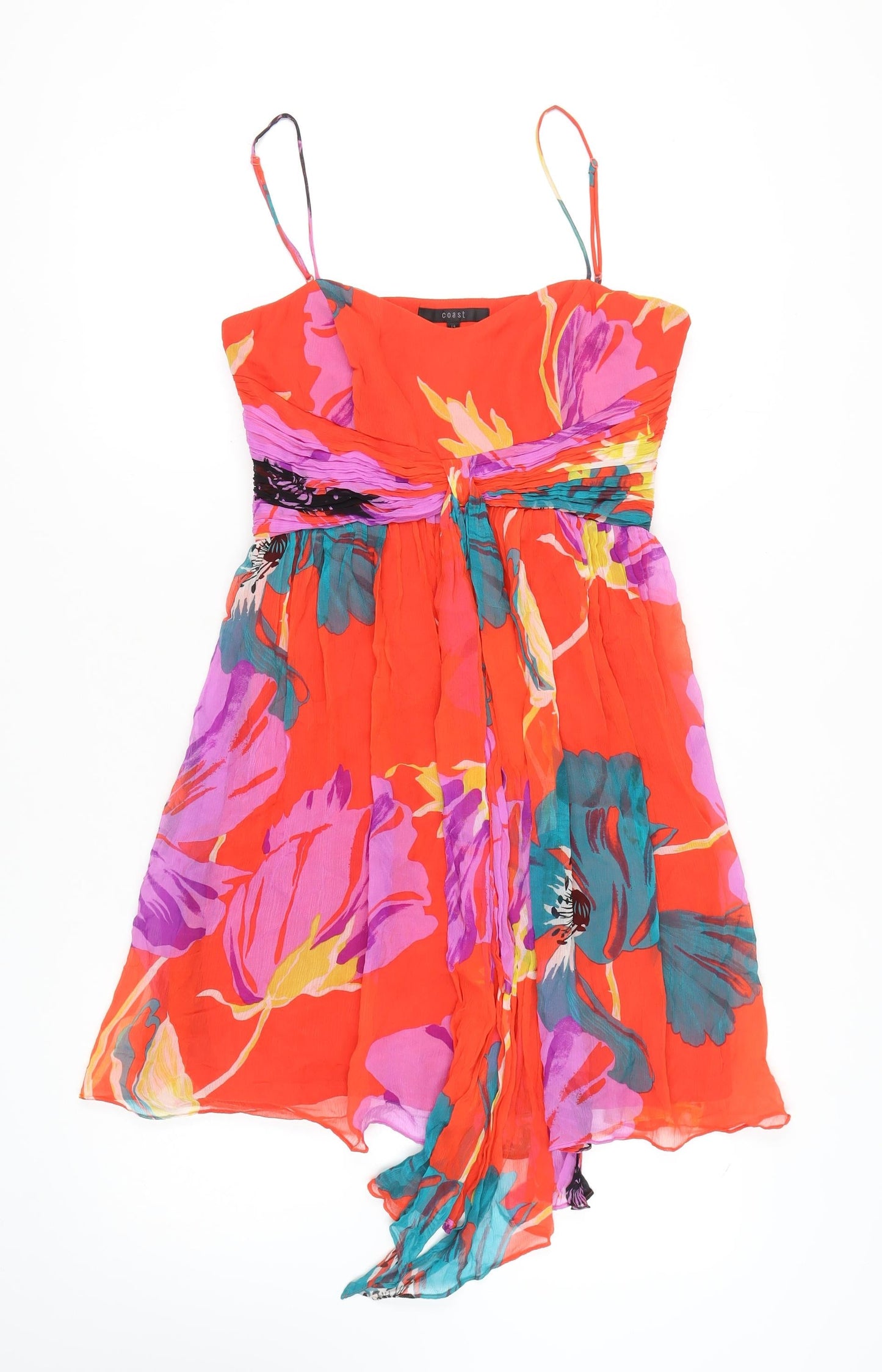 Coast Multicoloured Floral Silk Dress - Size 14