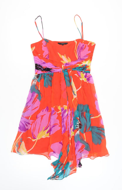 Coast Multicoloured Floral Silk Dress - Size 14