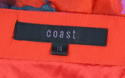 Coast Multicoloured Floral Silk Dress - Size 14