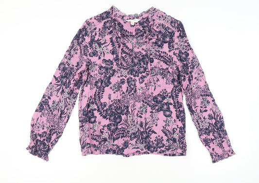 Womens UK Size 10 Marks and Spencer Purple Tunic Blouse