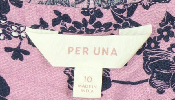 Womens UK Size 10 Marks and Spencer Purple Tunic Blouse