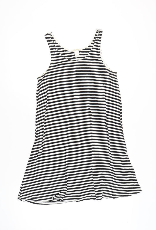 H&M Women's Black Stripe Sleeveless Tank Dress S