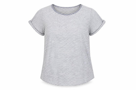 Mr Max Fashions Women's Blue Striped T-Shirt Size M