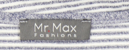 Mr Max Fashions Women's Blue Striped T-Shirt Size M