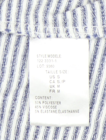 Mr Max Fashions Women's Blue Striped T-Shirt Size M