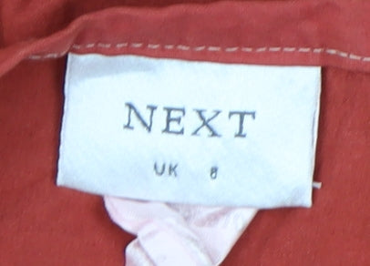 Next Women's Red High Rise Midi Skirt, Size 8