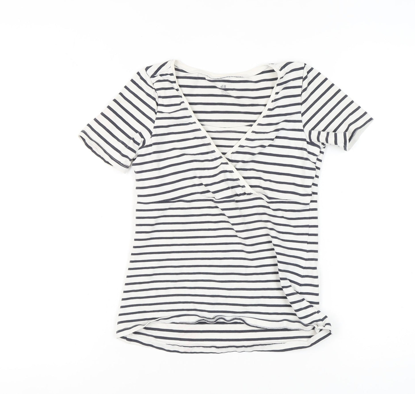 Womens UK Size S H&M Multicoloured Wrap T-Shirt