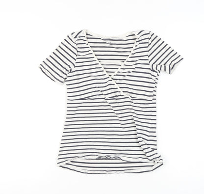 Womens UK Size S H&M Multicoloured Wrap T-Shirt