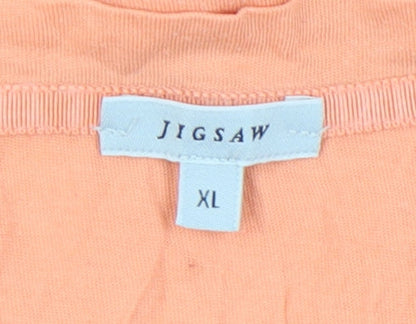 Jigsaw Women's Orange XL Casual Cotton T-Shirt