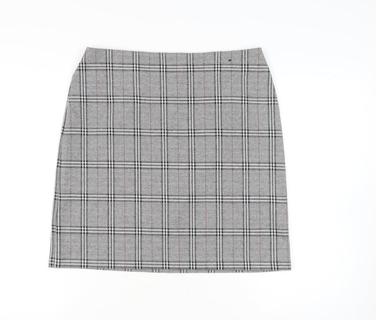Marks and Spencer Women’s Grey Check Pencil Skirt - Size 14