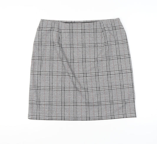 Marks and Spencer Women’s Grey Check Pencil Skirt - Size 14