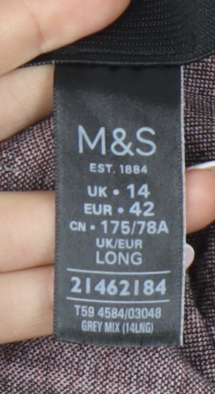 Marks and Spencer Women’s Grey Check Pencil Skirt - Size 14