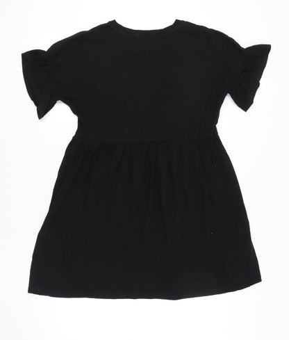 River Island Women's Black Flutter Sleeve Dress Size 10