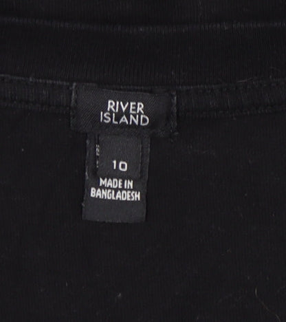 River Island Women's Black Flutter Sleeve Dress Size 10