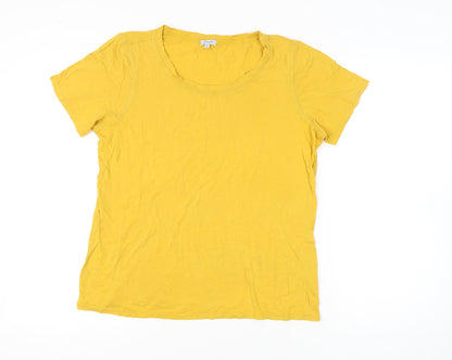 Womens UK Size XL Jigsaw Yellow Basic T-Shirt